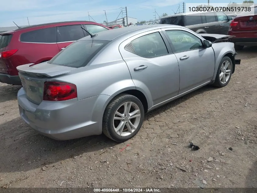 2013 Dodge Avenger Se V6 VIN: 1C3CDZAG7DN519738 Lot: 40506448