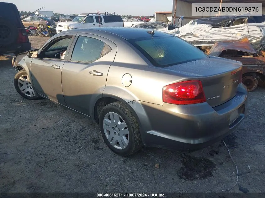 2013 Dodge Avenger Se VIN: 1C3CDZAB0DN619376 Lot: 40516271