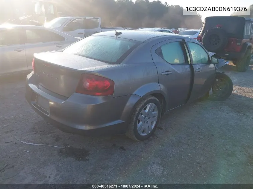 2013 Dodge Avenger Se VIN: 1C3CDZAB0DN619376 Lot: 40516271