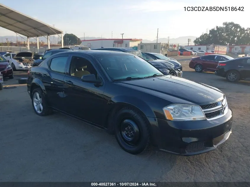 1C3CDZAB5DN518642 2013 Dodge Avenger Se