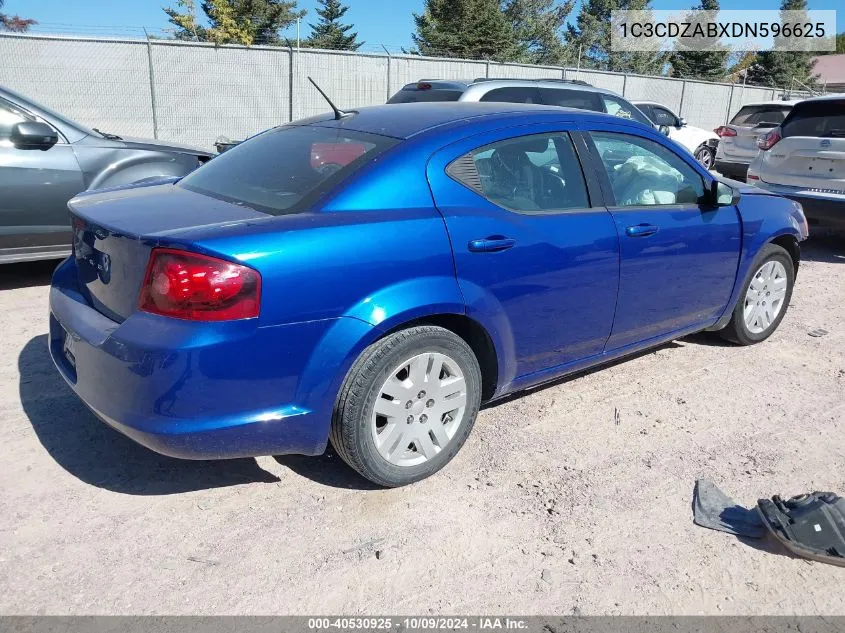 2013 Dodge Avenger Se VIN: 1C3CDZABXDN596625 Lot: 40530925