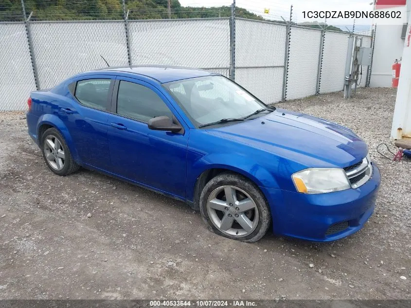 2013 Dodge Avenger Se VIN: 1C3CDZAB9DN688602 Lot: 40533644