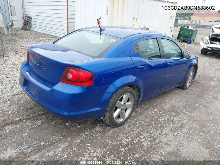 2013 Dodge Avenger Se VIN: 1C3CDZAB9DN688602 Lot: 40533644