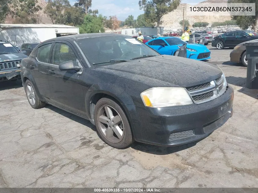 2013 Dodge Avenger Se VIN: 1C3CDZAB6DN537345 Lot: 40539335