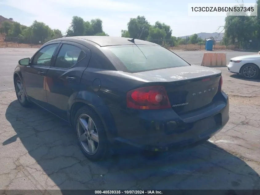 2013 Dodge Avenger Se VIN: 1C3CDZAB6DN537345 Lot: 40539335