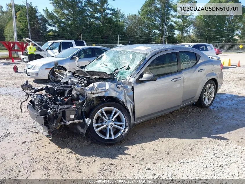 2013 Dodge Avenger Se V6 VIN: 1C3CDZAG5DN510701 Lot: 40549430