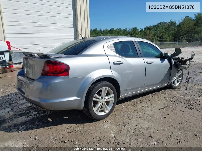 2013 Dodge Avenger Se V6 VIN: 1C3CDZAG5DN510701 Lot: 40549430