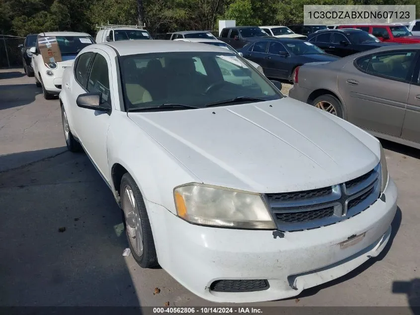 2013 Dodge Avenger Se VIN: 1C3CDZABXDN607123 Lot: 40562806