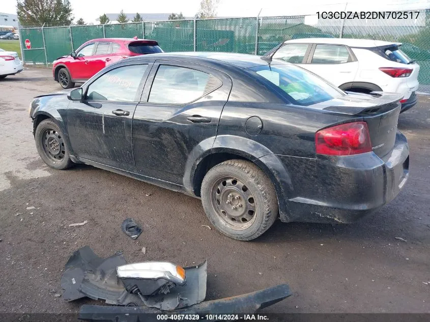 2013 Dodge Avenger Se VIN: 1C3CDZAB2DN702517 Lot: 40574329