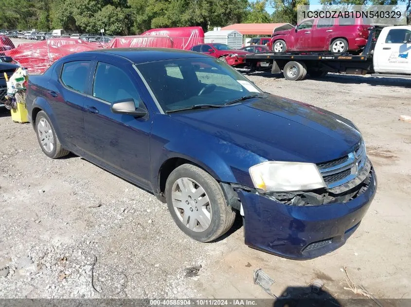 2013 Dodge Avenger Se VIN: 1C3CDZAB1DN540329 Lot: 40585904