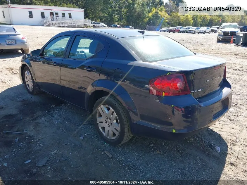 2013 Dodge Avenger Se VIN: 1C3CDZAB1DN540329 Lot: 40585904