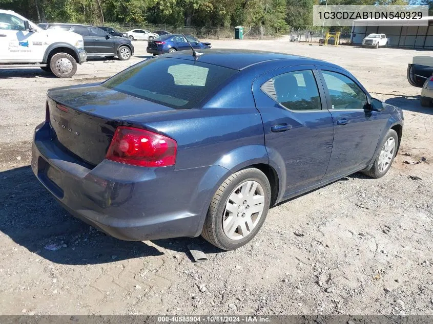 2013 Dodge Avenger Se VIN: 1C3CDZAB1DN540329 Lot: 40585904