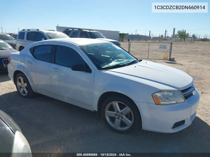 2013 Dodge Avenger Sxt VIN: 1C3CDZCB2DN660914 Lot: 40599869