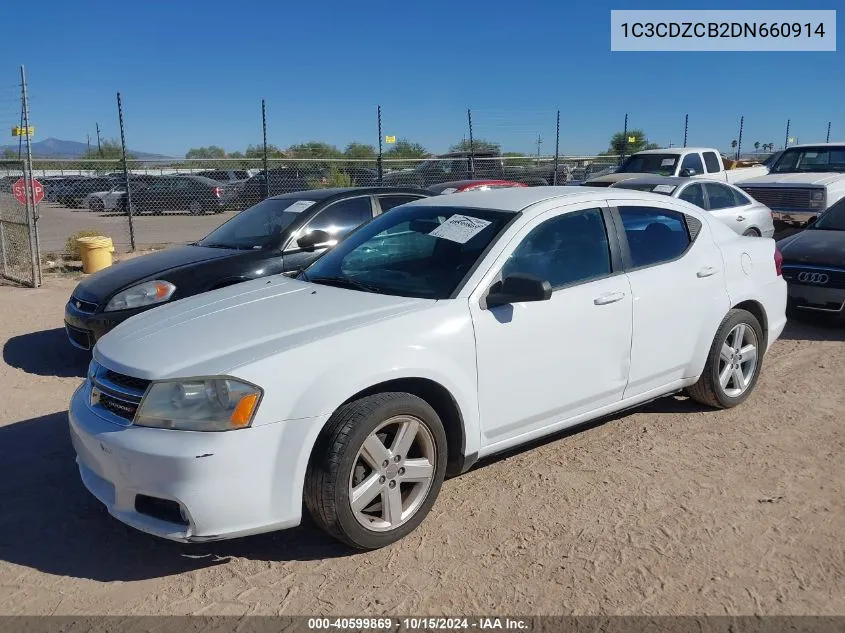 2013 Dodge Avenger Sxt VIN: 1C3CDZCB2DN660914 Lot: 40599869