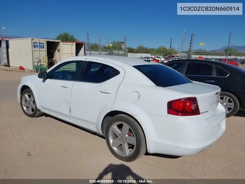 2013 Dodge Avenger Sxt VIN: 1C3CDZCB2DN660914 Lot: 40599869