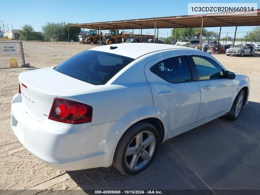 2013 Dodge Avenger Sxt VIN: 1C3CDZCB2DN660914 Lot: 40599869