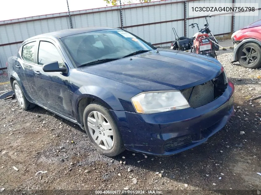 2013 Dodge Avenger Se V6 VIN: 1C3CDZAG4DN756798 Lot: 40600677