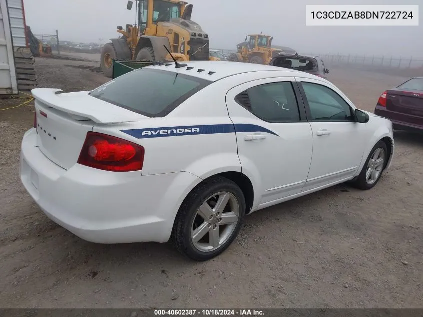 1C3CDZAB8DN722724 2013 Dodge Avenger Se