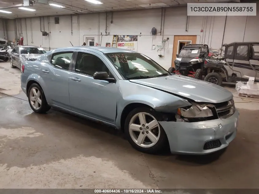 2013 Dodge Avenger Se VIN: 1C3CDZAB9DN558755 Lot: 40604436