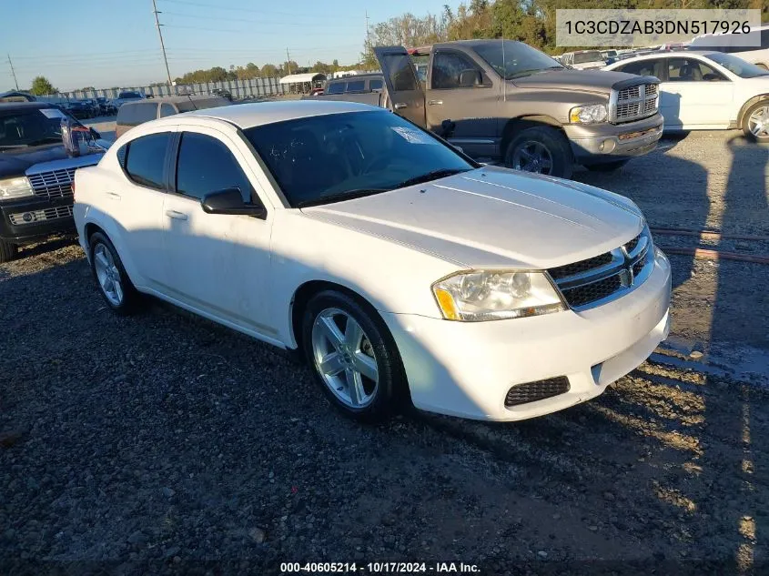 2013 Dodge Avenger Se VIN: 1C3CDZAB3DN517926 Lot: 40605214