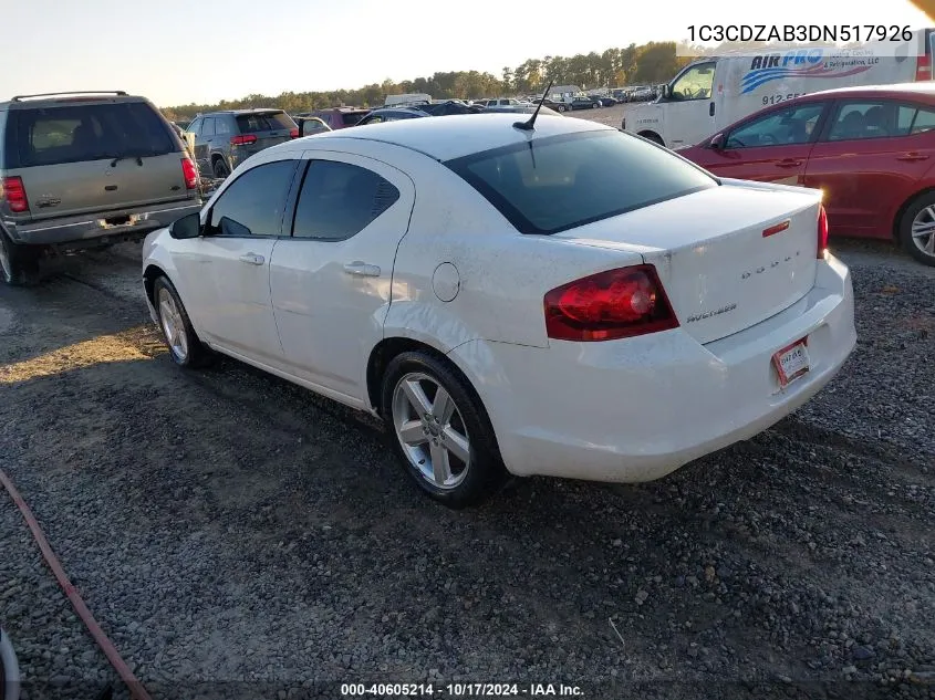 2013 Dodge Avenger Se VIN: 1C3CDZAB3DN517926 Lot: 40605214