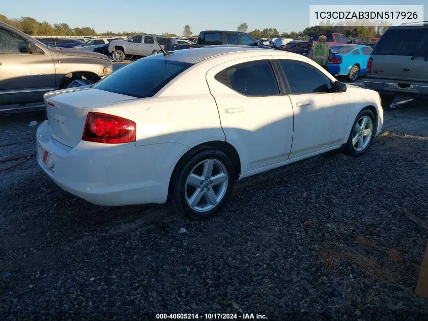 2013 Dodge Avenger Se VIN: 1C3CDZAB3DN517926 Lot: 40605214