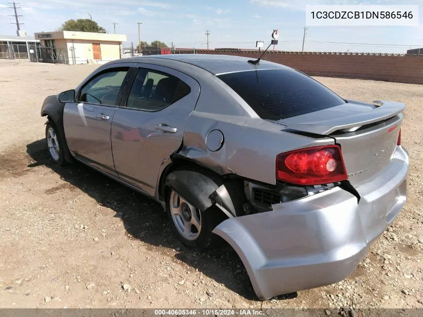 2013 Dodge Avenger Sxt VIN: 1C3CDZCB1DN586546 Lot: 40605346