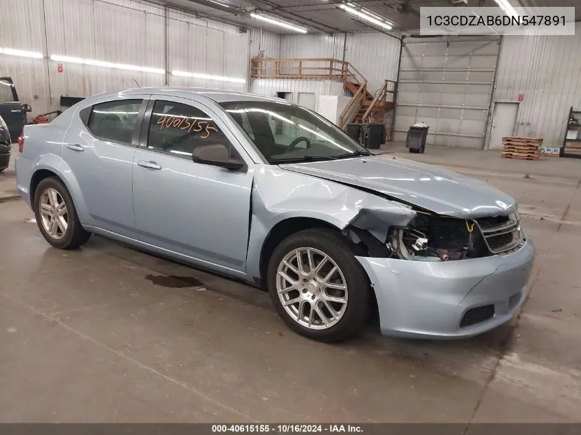 2013 Dodge Avenger Se VIN: 1C3CDZAB6DN547891 Lot: 40615155