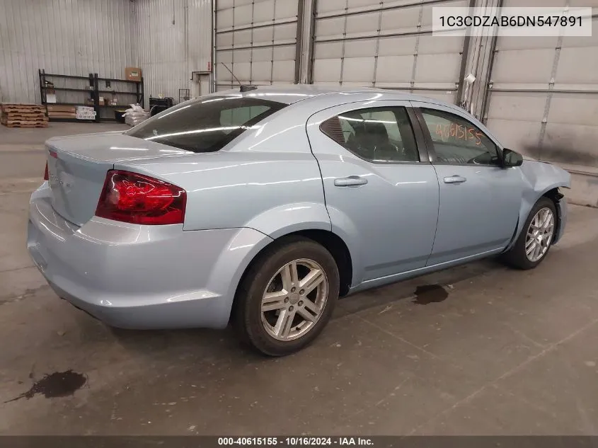 2013 Dodge Avenger Se VIN: 1C3CDZAB6DN547891 Lot: 40615155