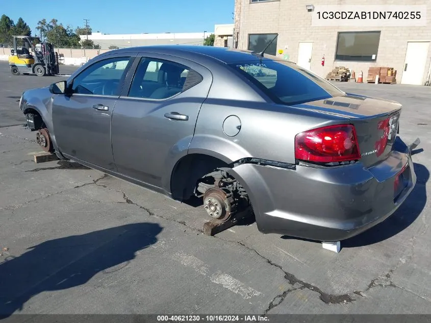 2013 Dodge Avenger Se VIN: 1C3CDZAB1DN740255 Lot: 40621230