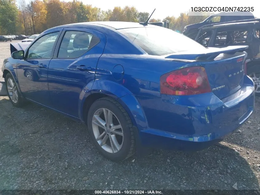 2013 Dodge Avenger Sxt VIN: 1C3CDZCG4DN742235 Lot: 40626834