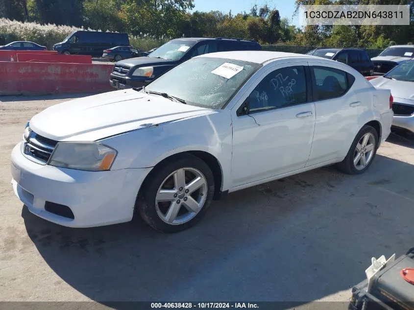 2013 Dodge Avenger Se VIN: 1C3CDZAB2DN643811 Lot: 40638428