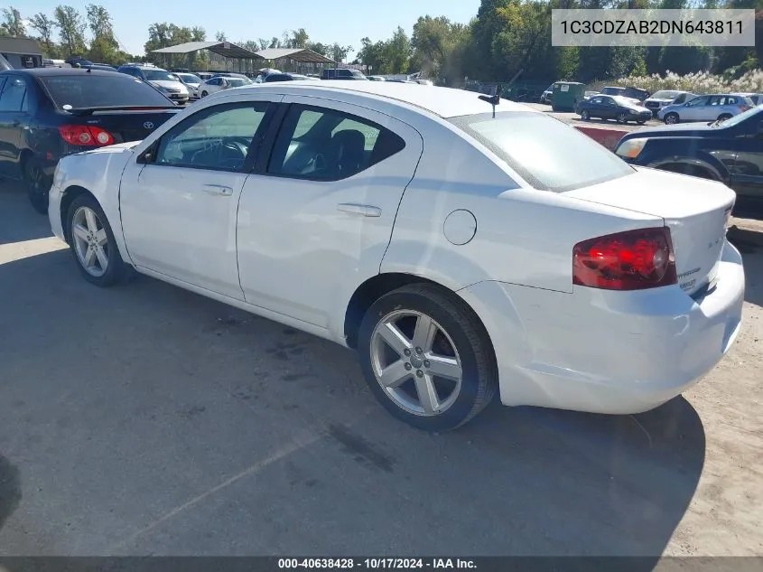 2013 Dodge Avenger Se VIN: 1C3CDZAB2DN643811 Lot: 40638428