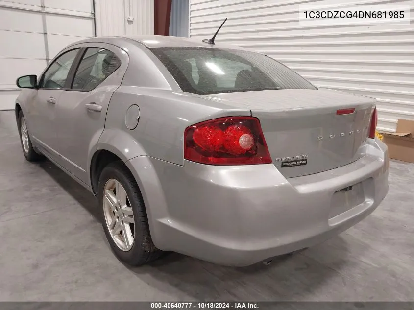 2013 Dodge Avenger Sxt VIN: 1C3CDZCG4DN681985 Lot: 40640777