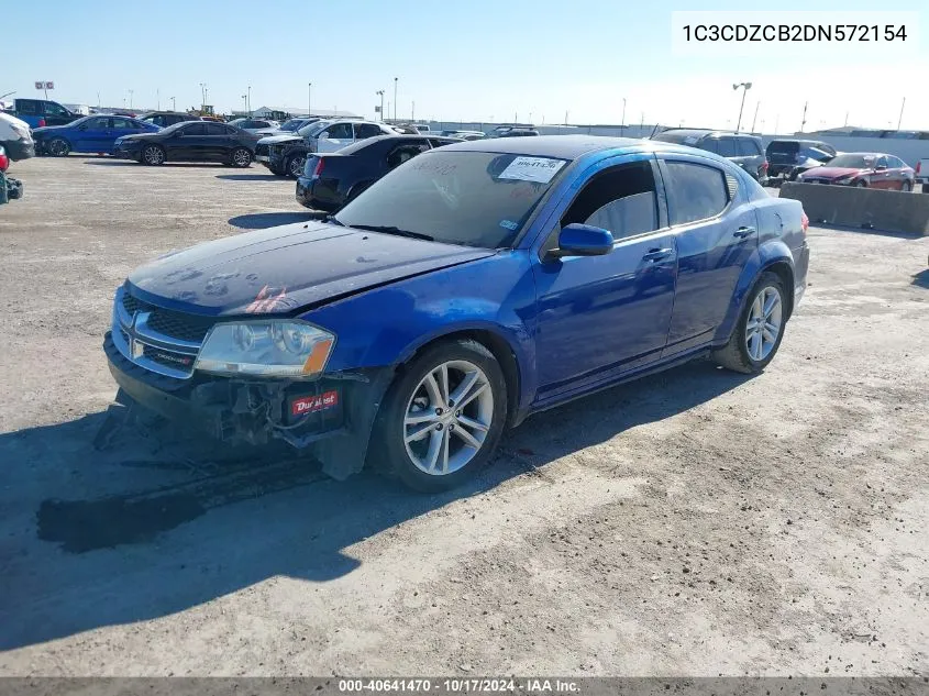 2013 Dodge Avenger Sxt VIN: 1C3CDZCB2DN572154 Lot: 40641470