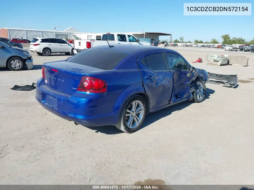 2013 Dodge Avenger Sxt VIN: 1C3CDZCB2DN572154 Lot: 40641470