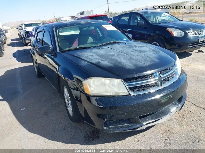 2013 Dodge Avenger Se VIN: 1C3CDZAB8DN611316 Lot: 40652564