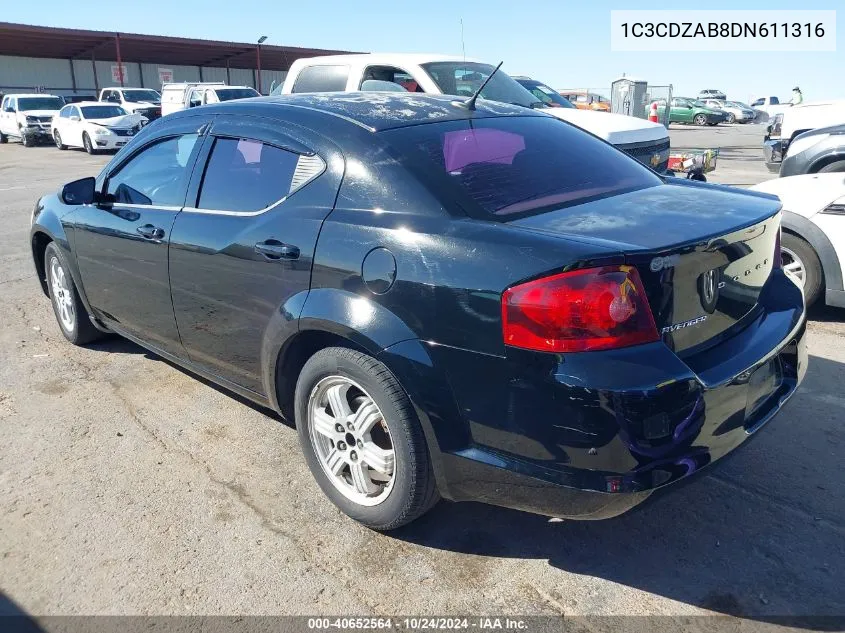 1C3CDZAB8DN611316 2013 Dodge Avenger Se