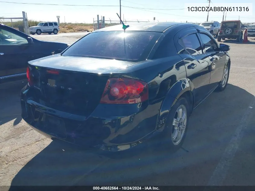 1C3CDZAB8DN611316 2013 Dodge Avenger Se