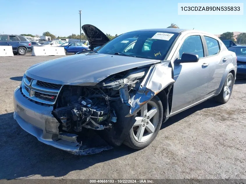 2013 Dodge Avenger Se VIN: 1C3CDZAB9DN535833 Lot: 40655103