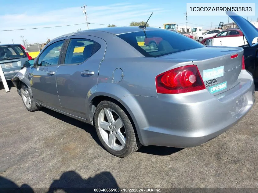 2013 Dodge Avenger Se VIN: 1C3CDZAB9DN535833 Lot: 40655103