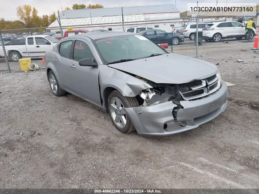 2013 Dodge Avenger Se VIN: 1C3CDZAB1DN773160 Lot: 40662246