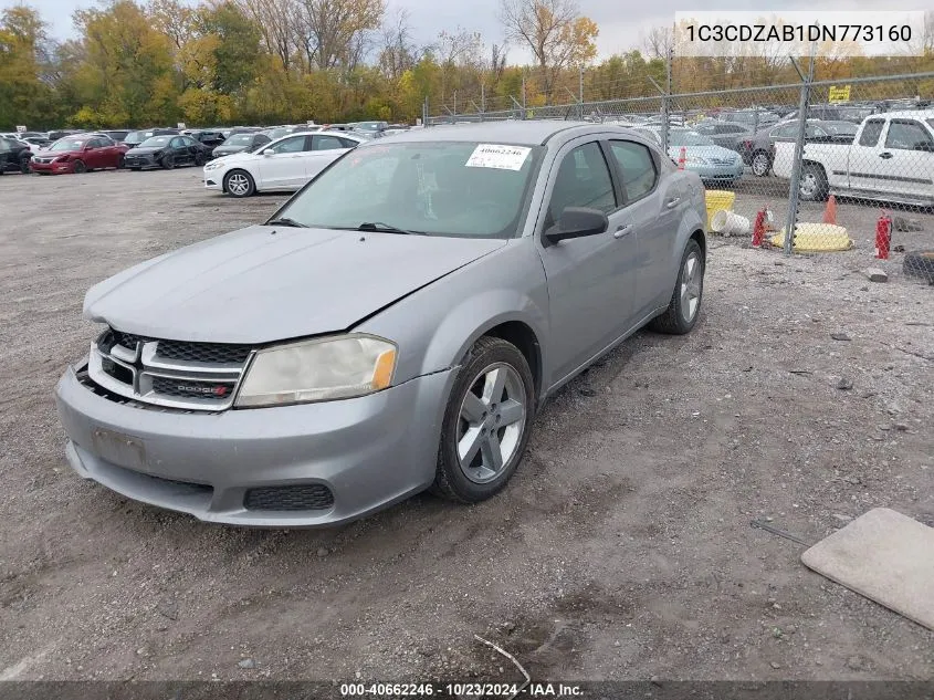 2013 Dodge Avenger Se VIN: 1C3CDZAB1DN773160 Lot: 40662246