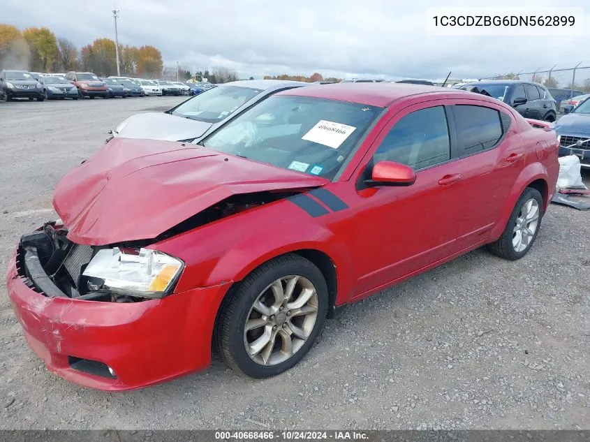 2013 Dodge Avenger R/T VIN: 1C3CDZBG6DN562899 Lot: 40668466