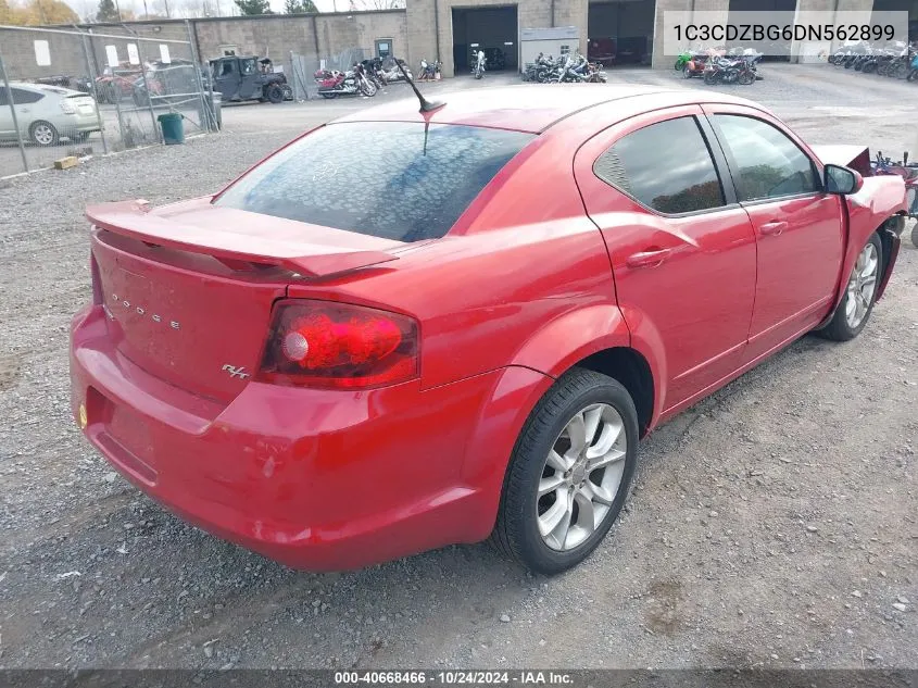 2013 Dodge Avenger R/T VIN: 1C3CDZBG6DN562899 Lot: 40668466