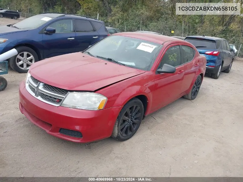 2013 Dodge Avenger Se VIN: 1C3CDZABXDN658105 Lot: 40669968