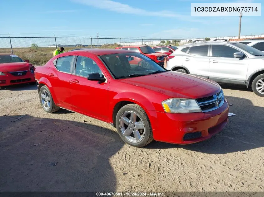 2013 Dodge Avenger Se VIN: 1C3CDZABXDN675714 Lot: 40670501