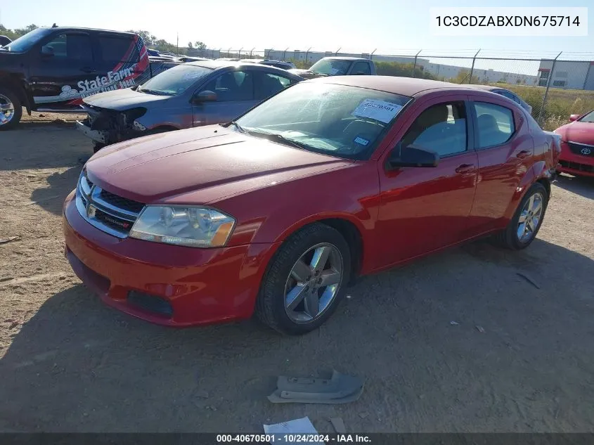 2013 Dodge Avenger Se VIN: 1C3CDZABXDN675714 Lot: 40670501