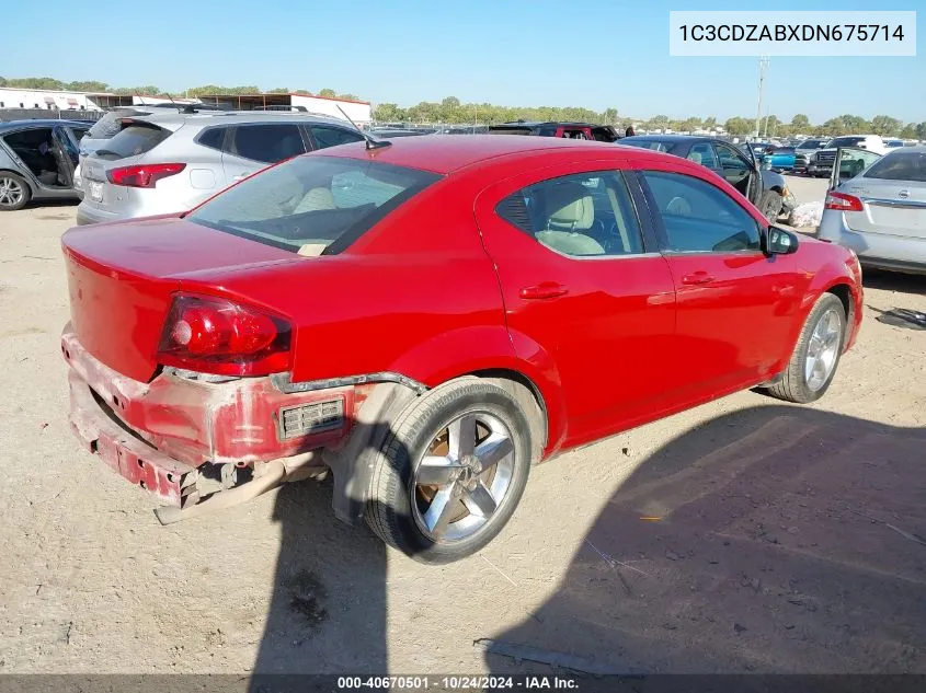 2013 Dodge Avenger Se VIN: 1C3CDZABXDN675714 Lot: 40670501