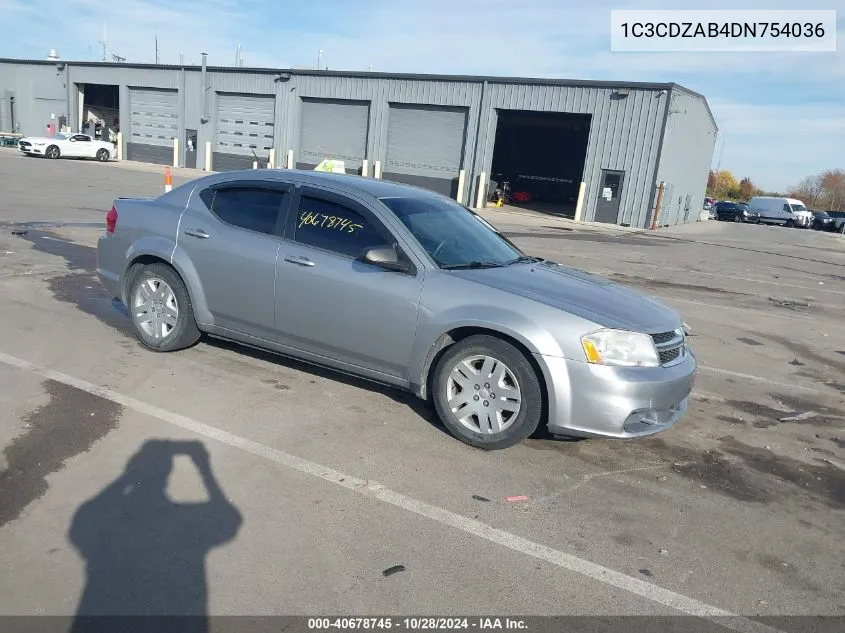 2013 Dodge Avenger Se VIN: 1C3CDZAB4DN754036 Lot: 40678745